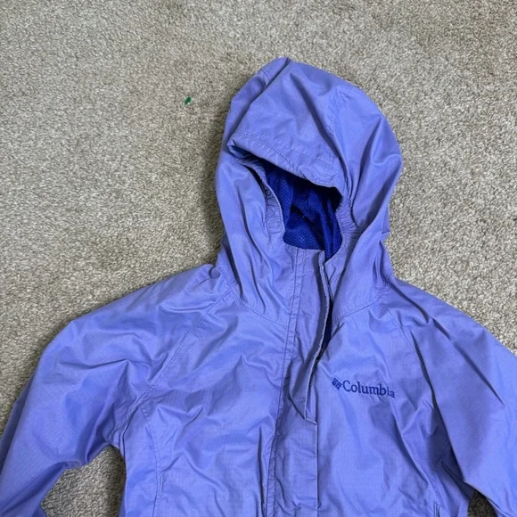 Columbia Girl Purple Lavender Windbreaker Omni-Shield Lightweight Hooded Jacket - Picture 3 of 6